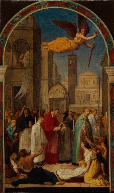 Procession de saint Charles Borromée pendant la peste de Milan by Pierre-Auguste Pichon, 1861 — digital art print download