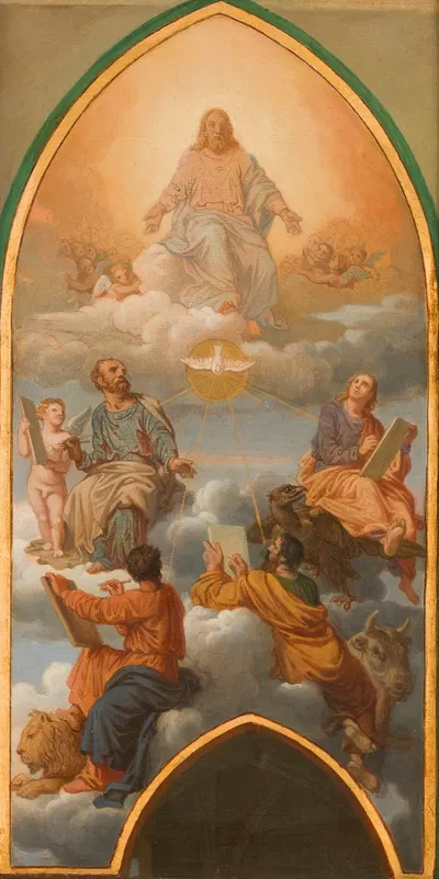 Jésus et les quatre évangélistes by Себастьен Норблин де ла Гурден, 1869 - 1872 — digital art print download