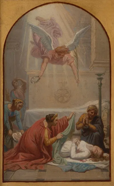 L’impératrice Prisca ensevelissant le corps de sainte Suzanne by Себастьен Норблин де ла Гурден, 1857 — digital art print…