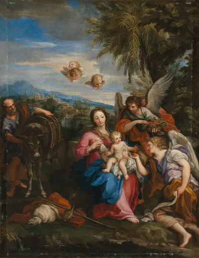 The Rest on the Flight into Egypt by Giuseppe Bartolomeo Chiari — digital art print download