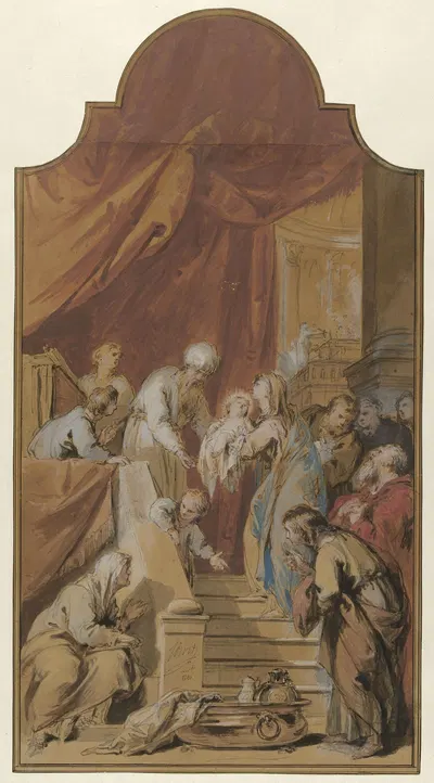 De Opdracht in de tempel by Якоб де Вит, 1746 — digital art print download