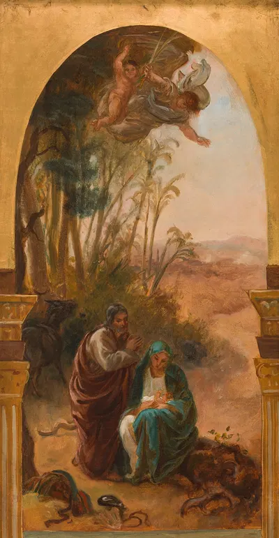 Le repos pendant la fuite en Egypte by Louis-Antoine-Léon Riesener, 1854 — digital art print download