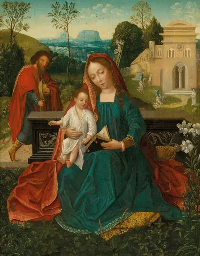 The Holy Family in a landscape by Нидерландская школа — digital art print download