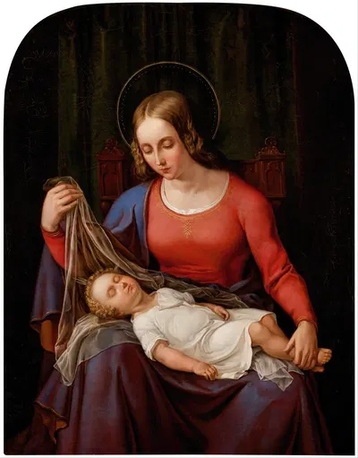 Madonna and Child by Александр Шрамм, 1851 — digital art print download
