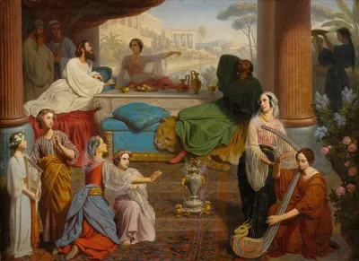 Queen Esther Denouncing Haman by Auguste Jean-Baptiste Leloir — digital art print download