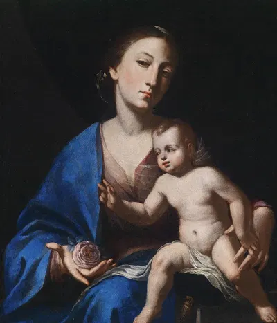 The Virgin and Child by Bernardo Cavallino — digital art print download