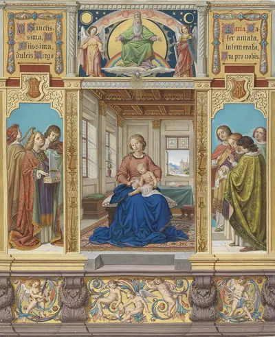Jungfrau Maria in einer Stube by Карл Майер, 1874 — digital art print download
