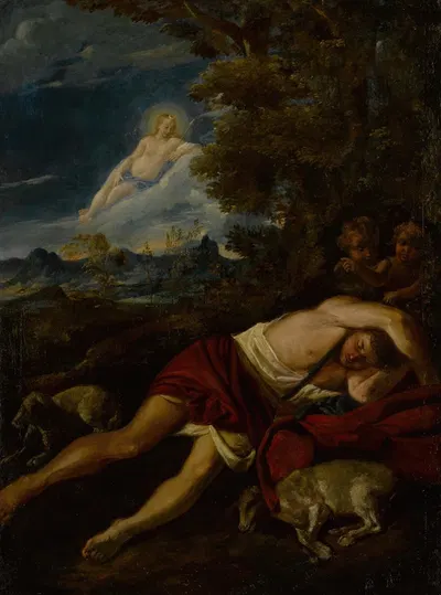Endymion asleep by Circle of Pier Francesco Mola — digital art print download