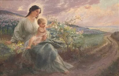 Madonna mit Kind am Wegrand by Emil Czech, 1908 — digital art print download