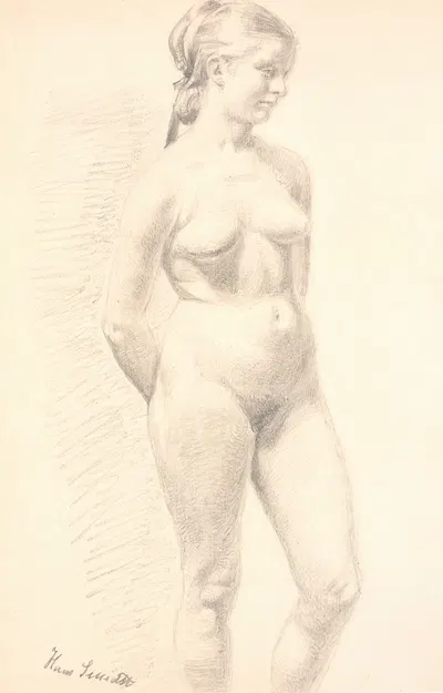 Stående kvindelig model by Ханс Смит, 1859 - 1869 — digital art print download