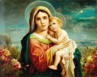 Madonna and Child by Ганс Зацка — digital art print download