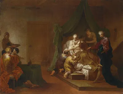 Jakob segnet die Söhne Josephs by Январий Цик — digital art print download
