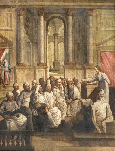 Der zwölfjährige Jesus im Tempel by Johann Matthias Wurzer — digital art print download