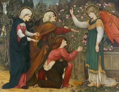 Why seek ye the living among the dead, St Luke 24 v5 by John Roddam Spencer Stanhope, 1870-1890 — digital art print download