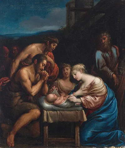 The Adoration of the Shepherds by Лавиния Фонтана — digital art print download