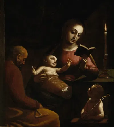 Holy Family with St John the Baptist by Luca Cambiaso — digital art print download