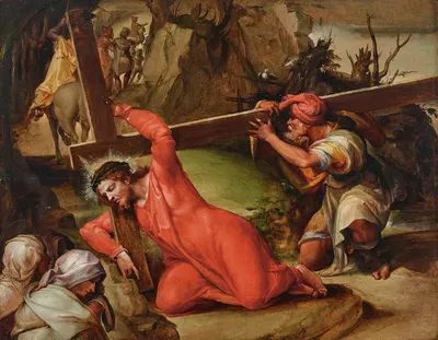 Christ Carrying the Cross by Nosadella (Giovanni Francesco Bezzi) — digital art print download