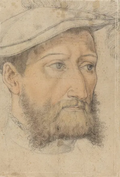 Portrait of a Bearded Man with a Beret by Генрих Альдегревер, c. 1540 — digital art print download