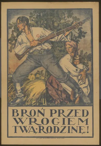 Broń przed wrogiem twą rodzinę! by Władysław Główczewski, 1920 — digital art print download
