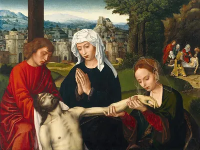 Pietà at the Foot of the Cross by Ambrosius Benson, 1530 — digital art print download