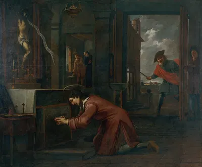 Saint Francis Receives the Order from the Crucifix at Saint Damian to Repair the House of God by Антони Виладомат, 1724…