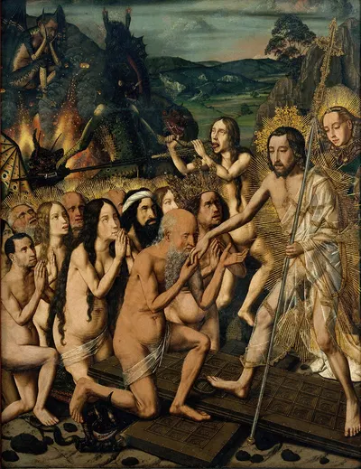 Descent of Christ into Limbo by Bartolomé Bermejo — digital art print download