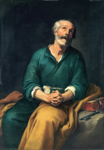 Saint Peter in Tears by Bartolomé Estebán Murillo, 1650-1655 — digital art print download