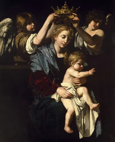 Virgin and Child with Angels by Bartolomeo Cavarozzi — digital art print download