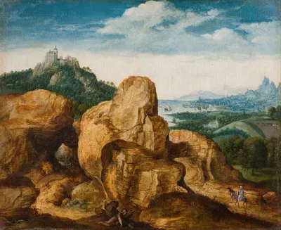 Landscape with the Flight to Egypt by Корнелис Масейс, 1545-1550 — digital art print download