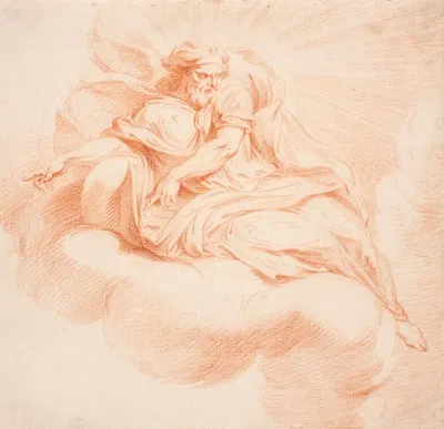 Gudfader svævende på en sky by Хендрик Крок, 1671 – 1738 — digital art print download