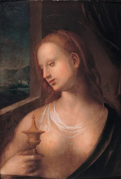 Magdalene with the Jar of ointment by Domenico Puligo, 1525 — digital art print download