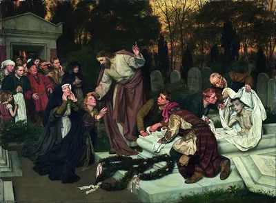 The Raising of Lazarus by Эдуард фон Гебхардт, 1896 — digital art print download