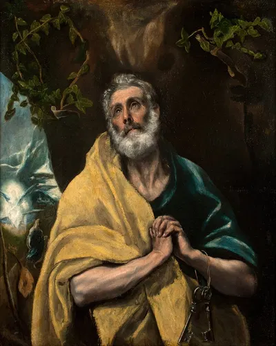 Saint Peter in Tears by El Greco (Domenikos Theotokopoulos), 1587-1596 — digital art print download
