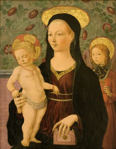 Virgin and Child with an Angel by Francesco del Cossa — digital art print download