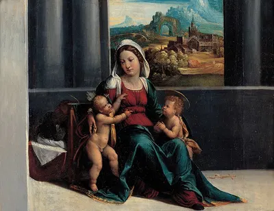 Madonna with the Child and St. John by Garofalo and workshop — digital art print download
