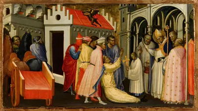 Saint Hugh of Lincoln Exorcises a Man Possessed by the Devil by Gherardo Starnina, 1404 - 1407 — digital art print download