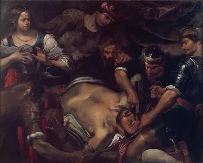 The Philistines Gouging out Samson's Eyes by Джоаккино Ассерето — digital art print download