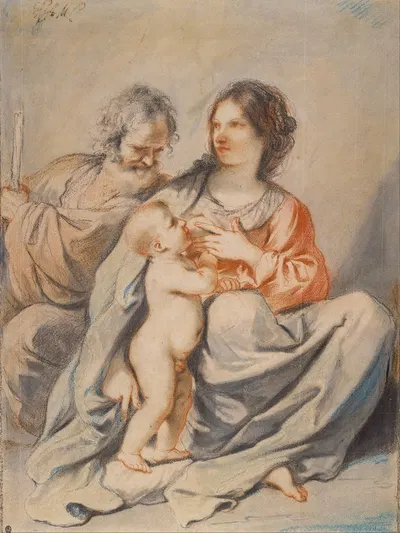 The Holy Family by Guercino — digital art print download