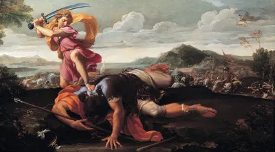 David and Goliath by Guillaume Courtois — digital art print download