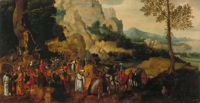 Landscape with Saint John the Baptist Preaching by Херри мет де Блес — digital art print download