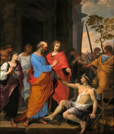 La guérison du paralytique par saint Pierre et saint Jean by Жан Эляр — digital art print download