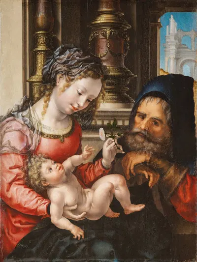 The Holy Family by Jan Gossaert, 1525-1530 — digital art print download