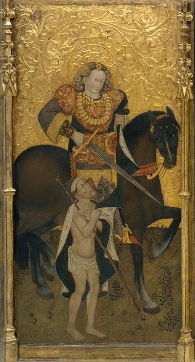 Saint Martin Sharing his Cloak by Jaume Ferrer, 1450 — digital art print download