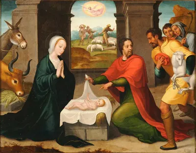 Adoración de los pastores by Juan Correa de Vivar — digital art print download