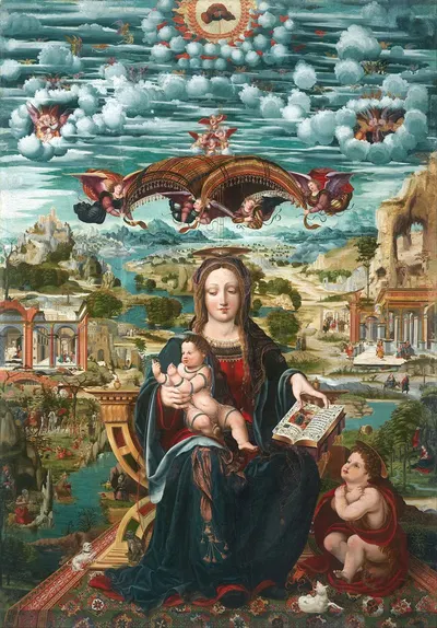 Virgin and Child with the Infant Saint John by Juan de Borgoña, 1515 - 1525 — digital art print download