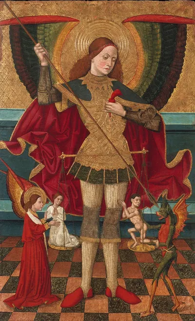 Saint Michael Weighing Souls by Juan de la Abadía, 1480-1495 — digital art print download