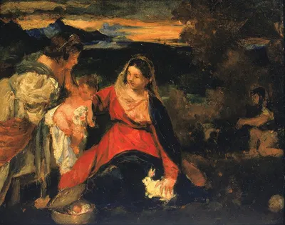 After Titian's 'Madonna of the Rabbit' by Кеньон Кокс, 1878-1882 — digital art print download