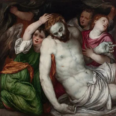 Pietà and Angels by Ламбер Сустрис — digital art print download