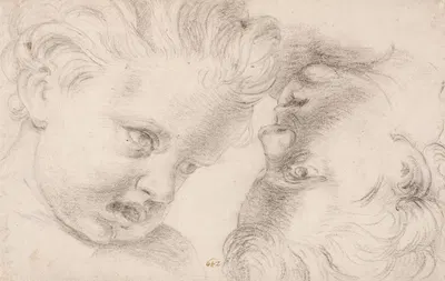 To barnehoveder by Hendrik Krock, 1671 – 1738 — digital art print download