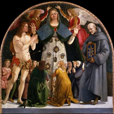 Madonna of Mercy and Saints Sebastian and Bernardino da Siena by Luca Signorelli — digital art print download